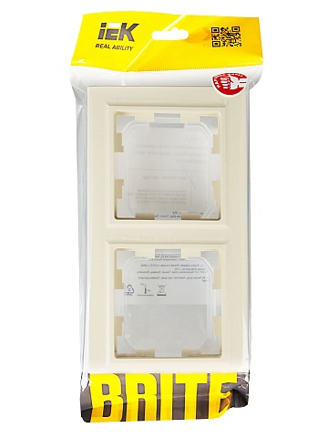 IEK BRITE Рамка 2-местная IP44 РУ-2-БрКр-44 бежевый