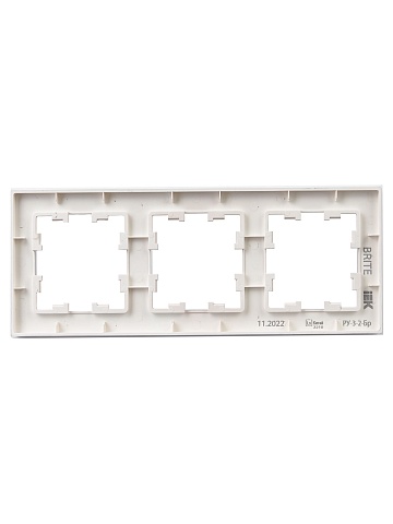 IEK BRITE DECOR Розовый матовый стекло Рамка 3-мест. РУ-3-2-Бр