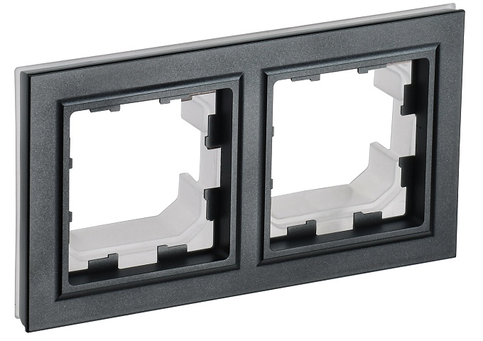 IEK BRITE Рамка 2-местная IP44 РУ-2-БрЧ-44 черный