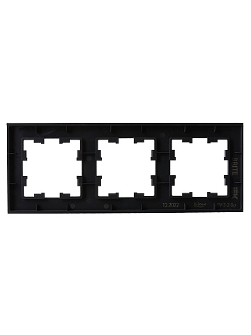 IEK BRITE DECOR Черный матовый стекло Рамка 3-м РУ-3-2-Бр