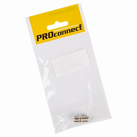 PROconnect Переходник антенный, (гнездо F - гнездо F), бочка, (1шт.) (пакет)