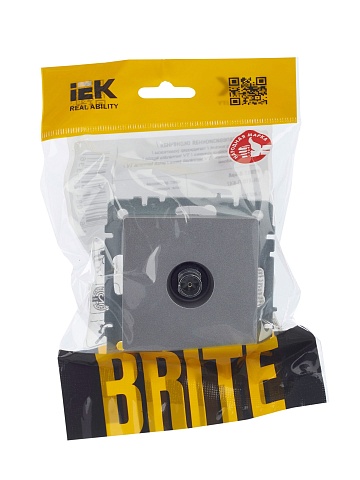 IEK BRITE Розетка TV оконечная РТВ11-0-БрА алюминий