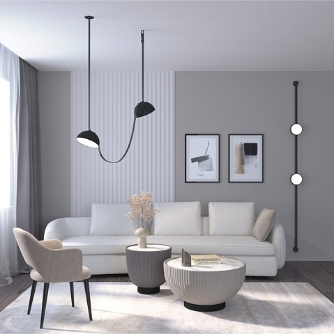 Denkirs DK5561-BK Трековый светильник Belty Flow со светодиодом d220mm H117mm 48V 24W 120° 3000K IP20 черный алюминий