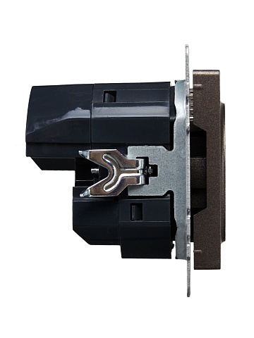 IEK BRITE Роз. с з/к/ш 16А с USB A+C 18Вт РЮш11-1-БрТБ бр.
