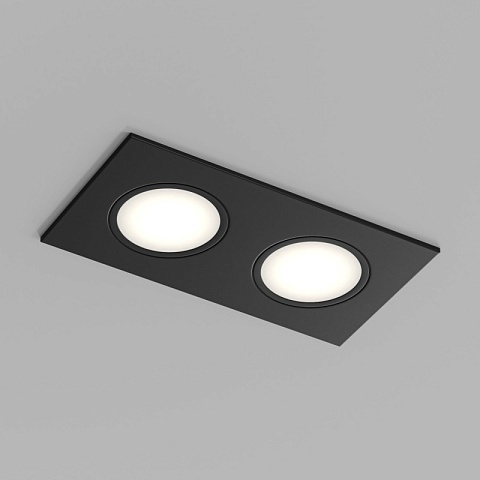 Denkirs DK3112-BK Встраиваемый влагозащищенный светильник PORT, 2×15 Вт макс., LED, GU5.3, IP65, корпус из полимера, цвет чёрный