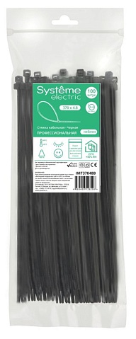 Systeme Electric Стяжка кабельная 370х4.8 Чёрная (100шт)