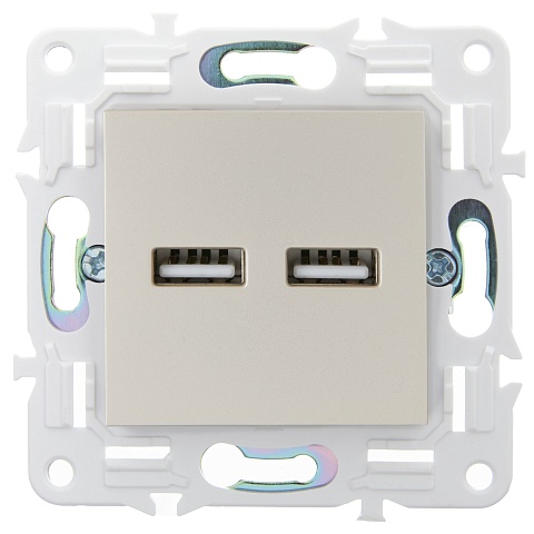 IEK SKANDY Шампань Розетка USB A+A 3,1А SK-R15Sh
