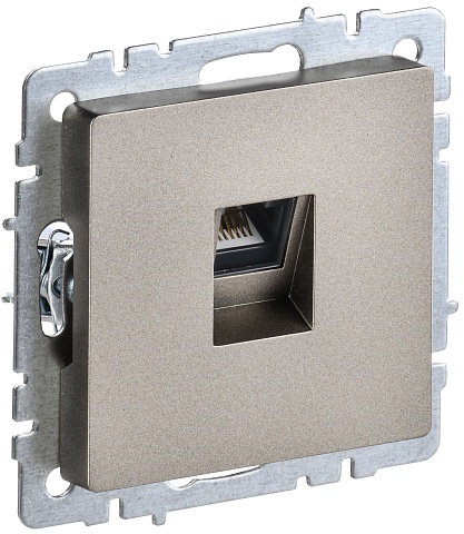 IEK BRITE BASE Шампань Розетка комп. RJ45 кат.6 РК11-БрШ