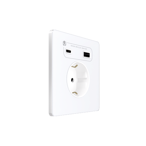Systeme Electric Systeme Infinity Арктический лед Розетка с заземлением со шт. с USB А+С 20Вт