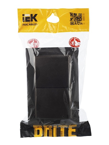 IEK BRITE Темн.бронза Розетка 2-я с кр. 16А в сборе IP44 РСбш12-3-44-БрТБ