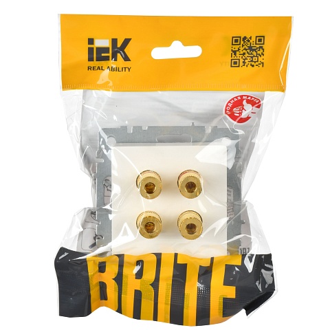 IEK BRITE Аудиорозетка 4-мест. РА10-БрБ бел.