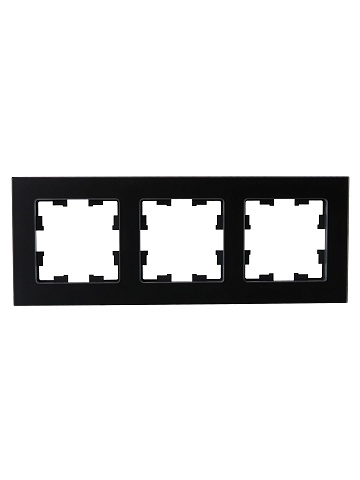 IEK BRITE DECOR Черный матовый стекло Рамка 3-м РУ-3-2-Бр