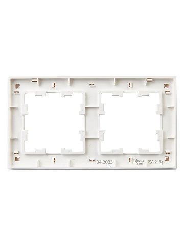 IEK BRITE DECOR Белый рифленый Рамка 2-м РУ-2-Бр