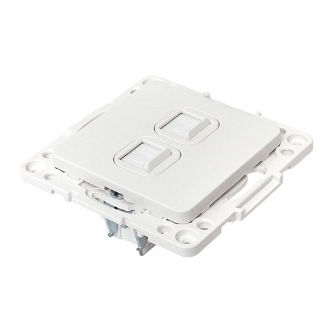 EKF PROxima Стокгольм Механизм розетки RJ-45 2-местной белый.