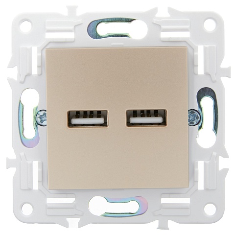 IEK SKANDY Песочный Розетка USB A+A 3,1А SK-R15Sa