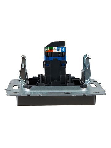 IEK BRITE BASE Сталь Розетка комп. RJ45 кат.6 РК11-БрС