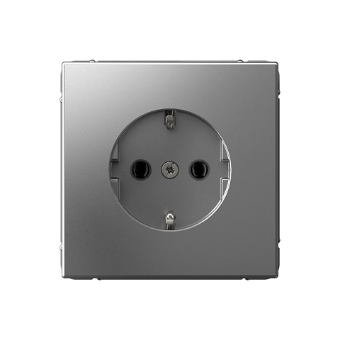 Systeme Electric ArtGallery Сталь Розетка с заземлением, 16А, механизм, быстрозажим. клем.