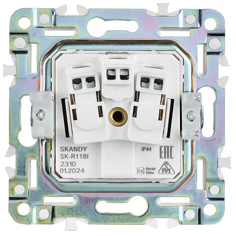IEK SKANDY Черный Розетка с/з с защитными шторками и крышкой 16А IP44 SK-R11Bl