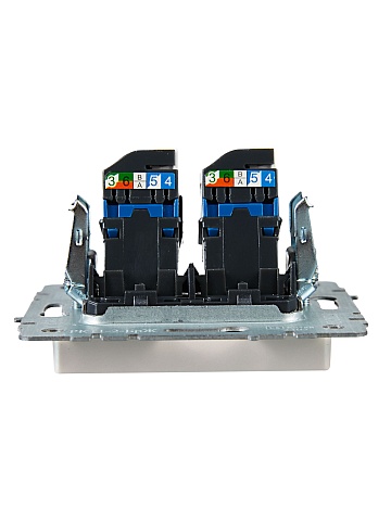 IEK BRITE BASE Жемчуг Розетка комп. 2-ая RJ45 кат.6 РК11-2-БрЖ