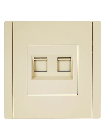IEK FORTE&PIANO Ваниль Розетка комп. 2-ая RJ45 кат.6 FP434