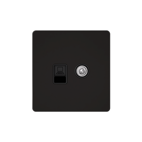 Systeme Electric Systeme Infinity Полярная ночь Розетка информационная TV/FM и RJ-45 кат.5е
