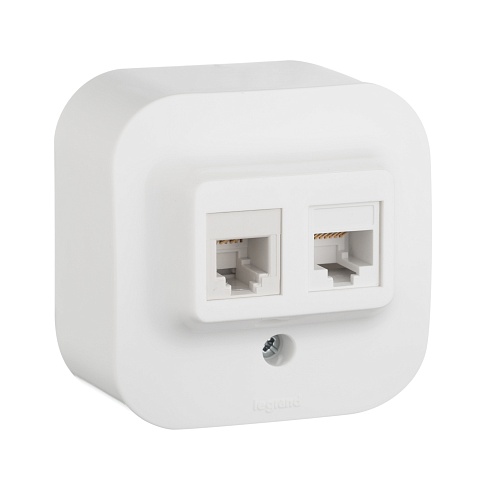 Legrand Quteo Белый Роз RJ11+RJ45 категория 5 UTP