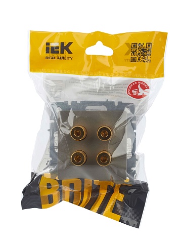 IEK BRITE BASE Шампань Аудиорозетка 4-мест. РА10-БрШ
